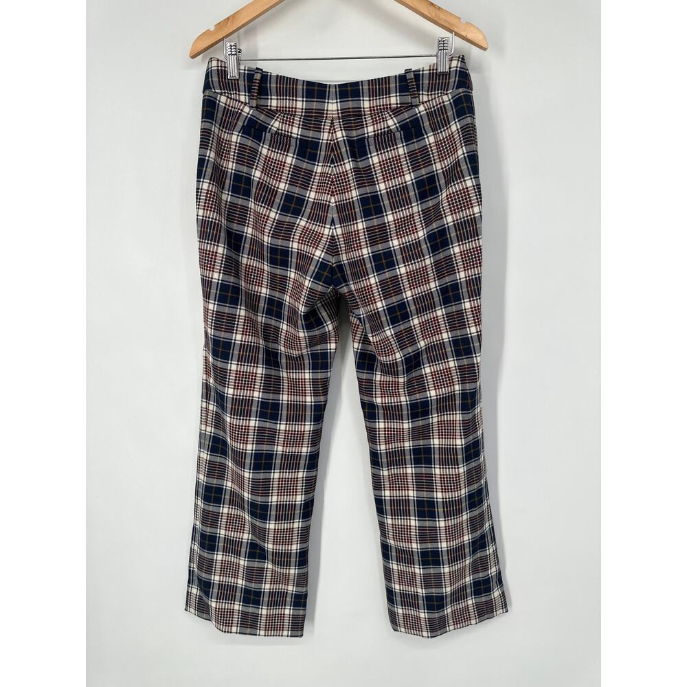 Tory Burch Garrett Pant Straight Leg Plaid Trousers Classic Preppy Academia - Picture 6 of 15